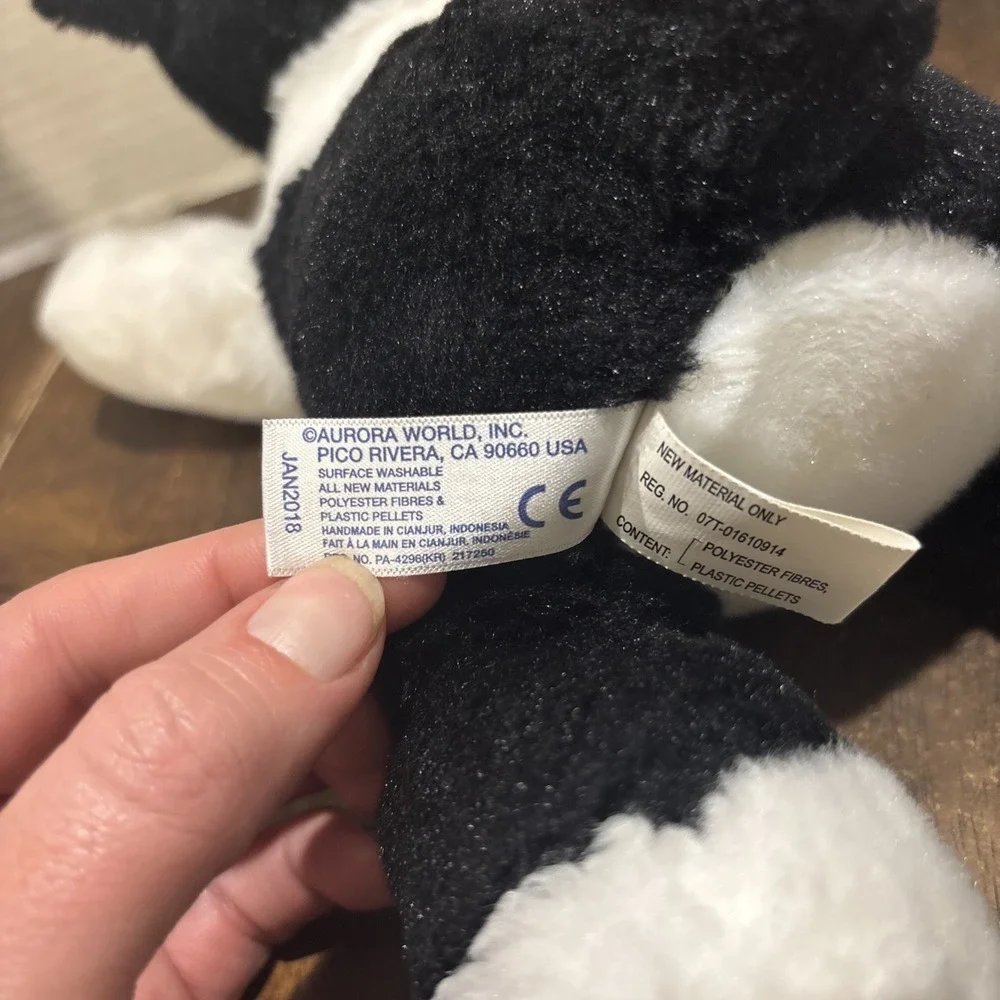 Aurora Flopsie Buster Boston Terrier Dog‎ Plush Black White Stuffed Animal 2018